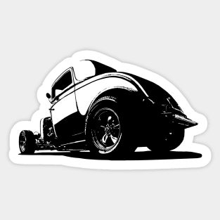 Front/Back - 1932 Ford Model A Coupe - stylized monochrome Sticker